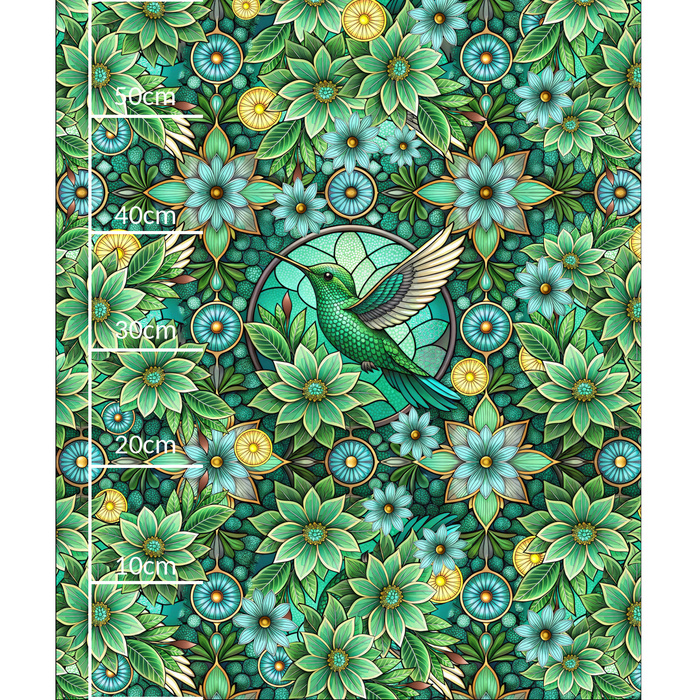 Stained Garden pat. 15 (FLOWERS) - panel (60cm x 50cm) Upholstery velour