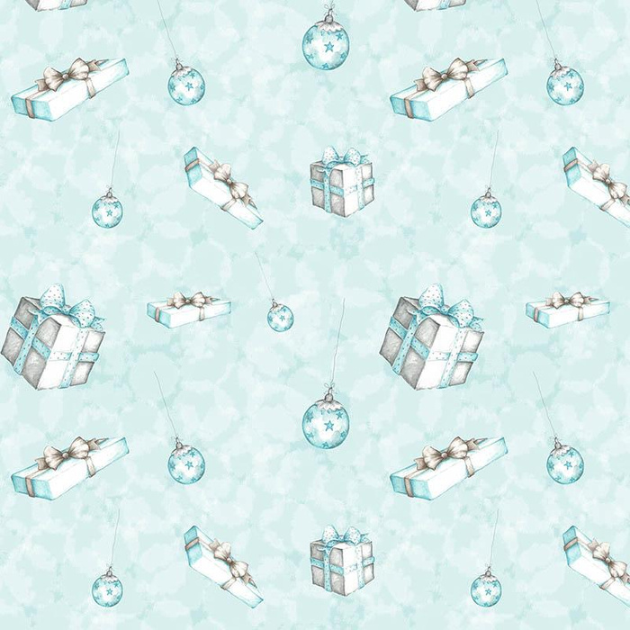 PRESENTS AND CHRISTMAS BALLS (MAGICAL CHRISTMAS FOREST) - Cotton woven fabric