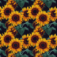 PAINTED SUNFLOWERS pat. 1 - Waterproof woven fabric