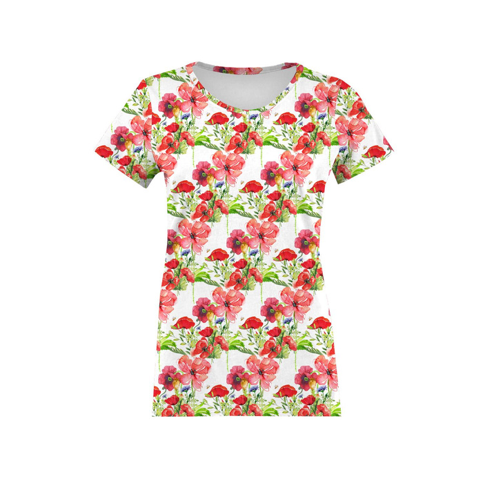 DAMEN T-SHIRT - MOHNBLUMEN M.2 (AUF DER WIESE) - Single Jersey S