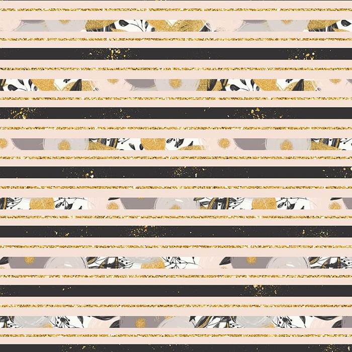 FLOWER BOUQUET pat. 5 (gold) - Viscose jersey