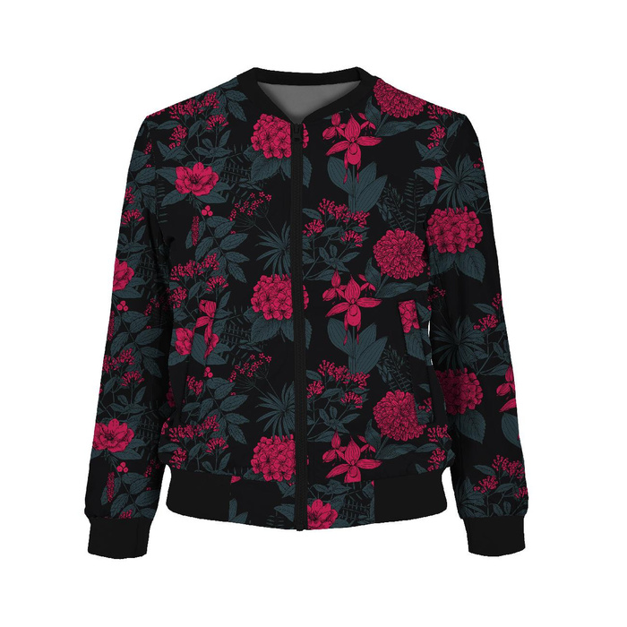 WOMEN’S BOMBER JACKET (KAMA) - FLOWERS / GALAXY - sewing set XXL