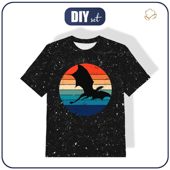 KINDER T-SHIRT - DRAGON M. 2 / schwarz - Single Jersey ITY (128/134)