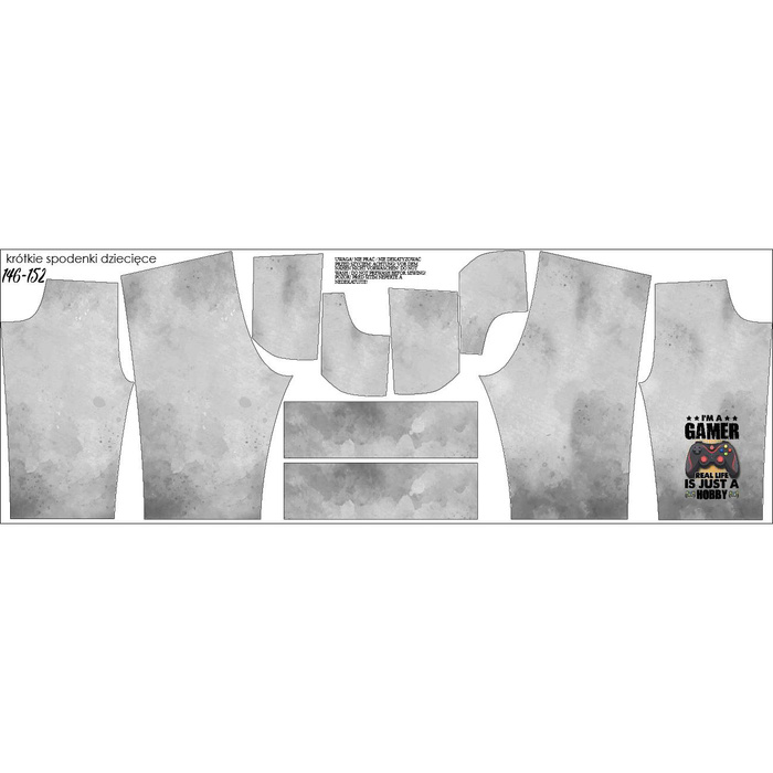 DZIECIĘCE SPODENKI (RIO) - GAMER / biały - dzianina pętelkowa (110/116)