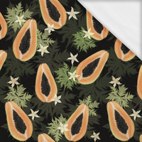 PAPAYA ORANGE & BLACK - single jersey with elastane ITY