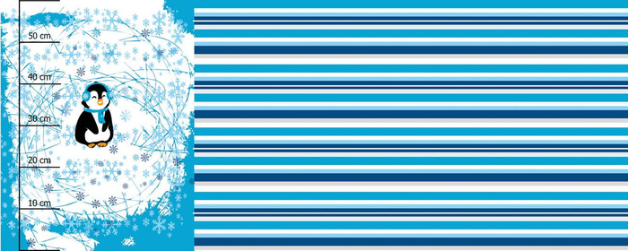 PINGWIN 2.0 / turkus - PANEL PANORAMICZNY SINGLE JERSEY 