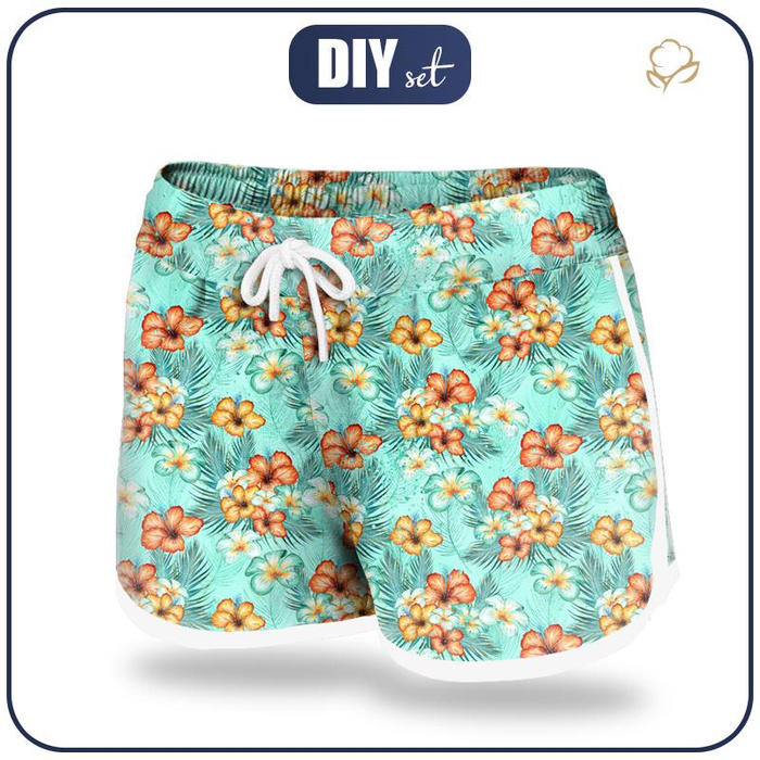 Women’s boardshorts - FLOWERS AND PALM TREES L