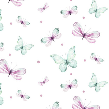 BUTTERFLIES PAT. 3 (WATER-COLOR BUTTERFLIES) - Cotton muslin