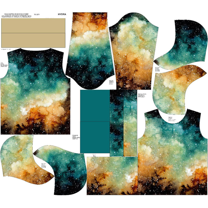 UNISEX HOODIE (HYDRA) - GALACTIC JOURNEY - sewing set XS