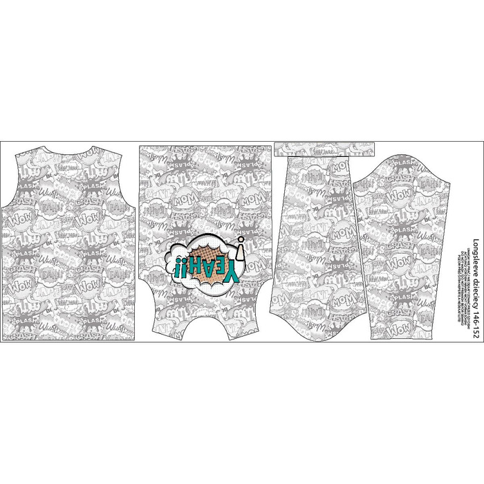 LONGSLEEVE - KOMIKS / yeah (barevný) - single jersey (110/116)