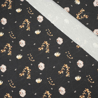 BLUMEN UND BLÄTTER Ms. 1 / graphit - Single Jersey