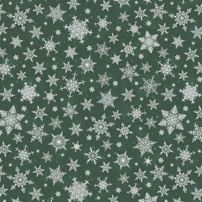 SNOWFLAKES PAT. 2 / bottled green - single jersey