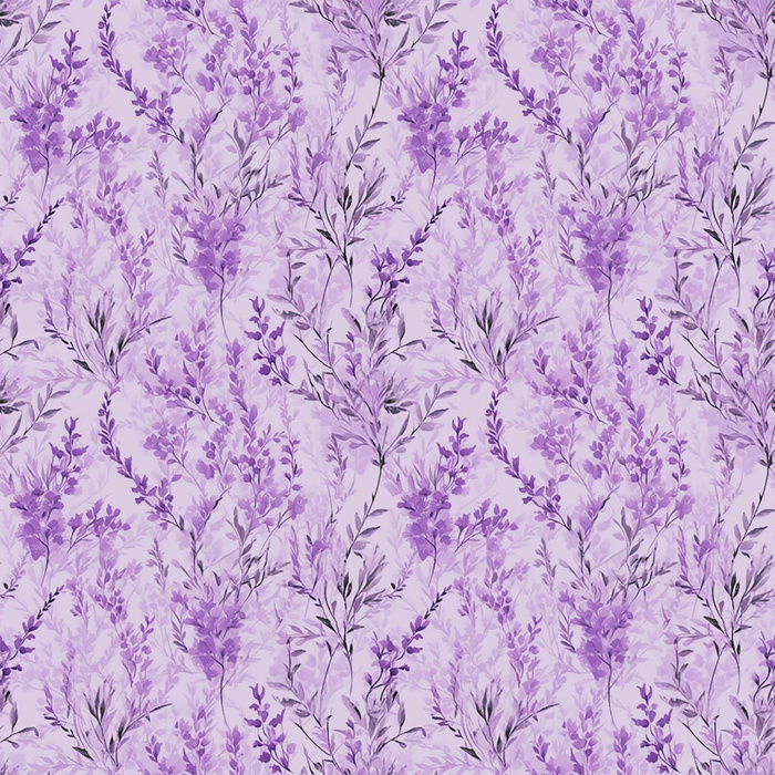 DIGITAL LAVENDER / FLOWERS- Potahový velur 