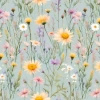 FLOWERS MEADOW WZ. 6 - Minky plush