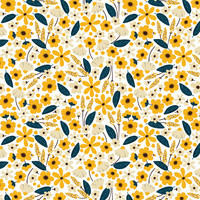 SMALL FLOWERS pat. 2 / white - Cotton woven fabric