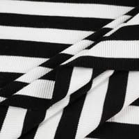 Rib Jersey fabric Unicolour - STRIPES / BLACK