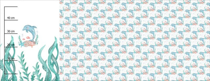 DOLPHIN pat. 3 (MAGICAL OCEAN) - PANORAMIC PANEL (60cm x 155cm)