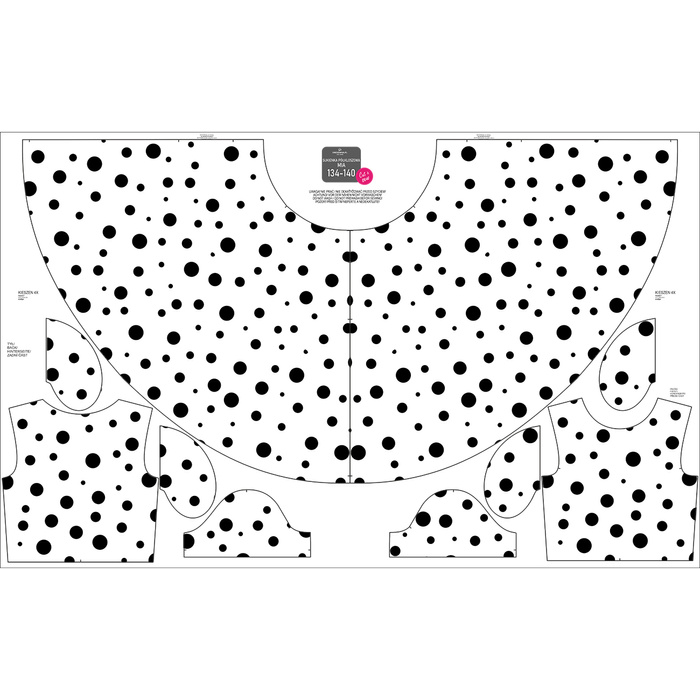Dziecięca sukienka “Mia” (110/116) - BLACK DOTS - zestaw do uszycia