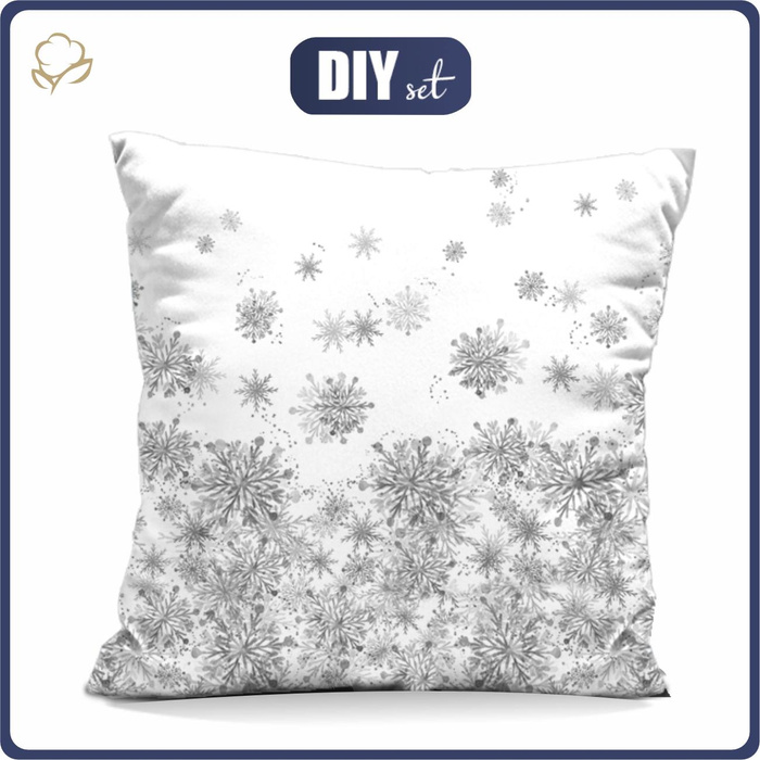 PILLOW 45X45 - GREY SNOWFLAKES - sewing set