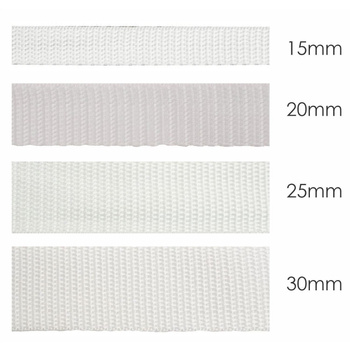 Webbing tape - WHITE / Choice of sizes