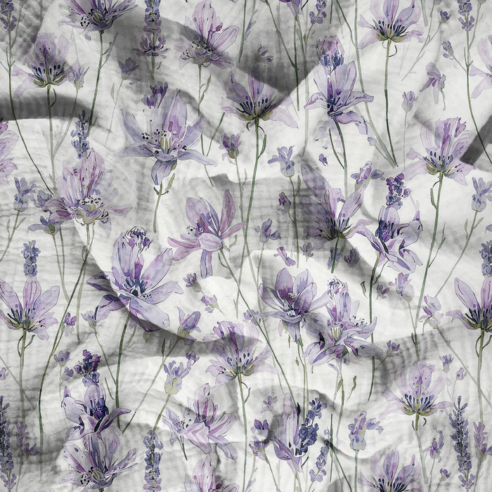 PASTEL FLOWERS WZ. 33 - Muślin bawełniany