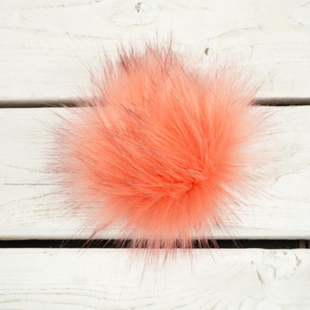 Eco fur pompom 12 cm - peach