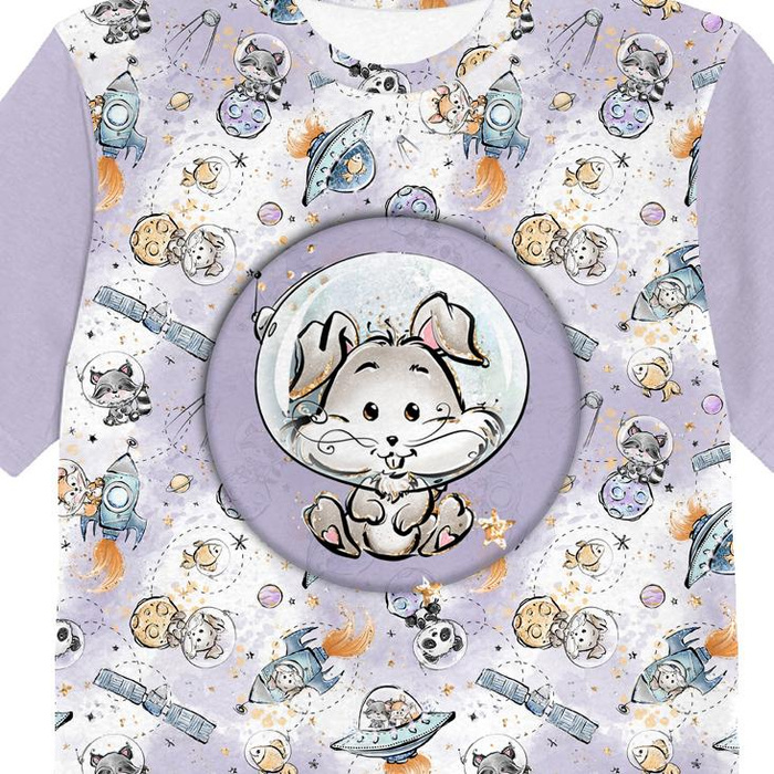 T-SHIRT DZIECIĘCY - SŁODZIAKI wz. 10 (SŁODZIAKI W KOSMOSIE) - single jersey (104/110)