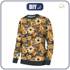 WOMEN'S SWEATSHIRT (HANA) BASIC - AUTUMN FLOWERS  PAT. 9 - looped knit fabric - XXXL