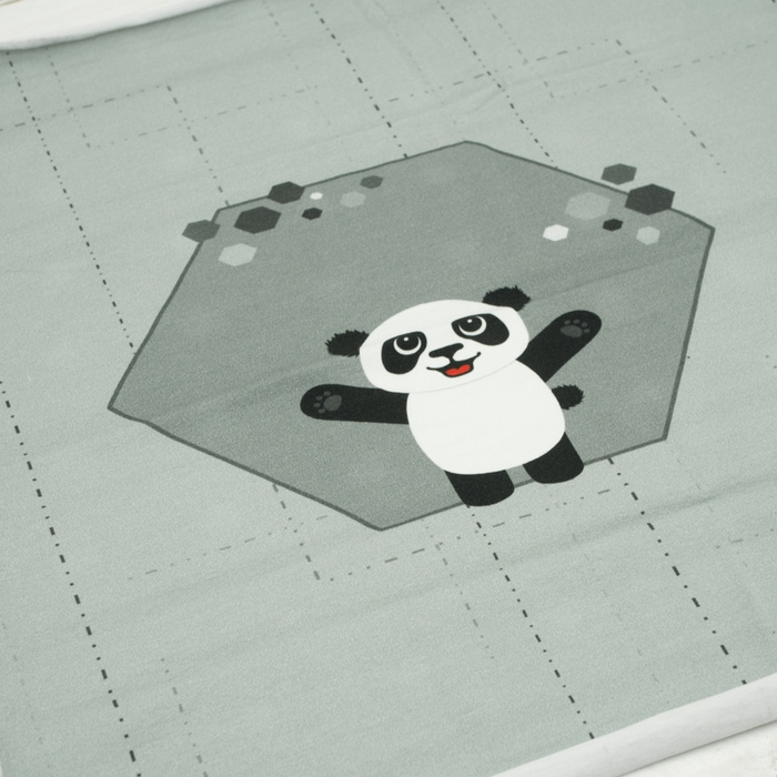 PANDA JANEK (heksagony) / szary - panel single jersey TE210