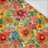 FLOWERS PAPAYA ORANGE WZ. 10 - tkanina wodoodporna