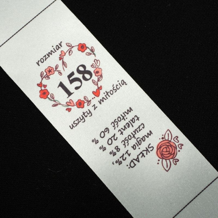 Mädchen Textillabel - Größe 98 - 4 Stck Set