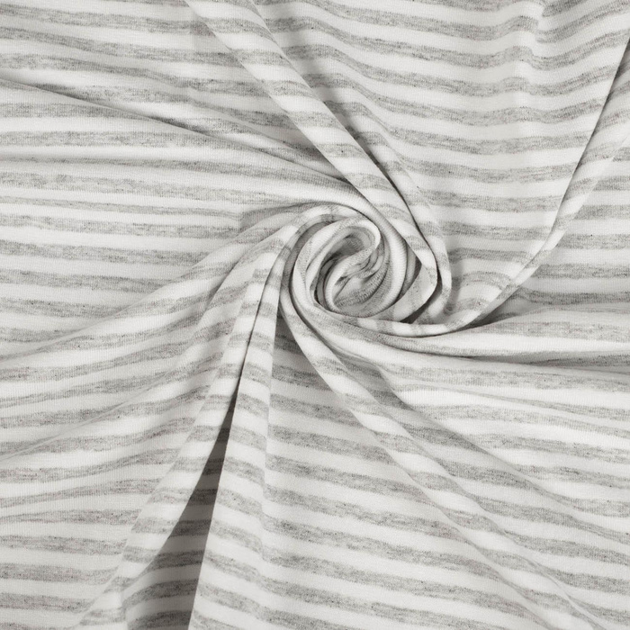 STREIFEN MELANGE / WEIß 0,5cm x 0,5cm - Viskose Jersey