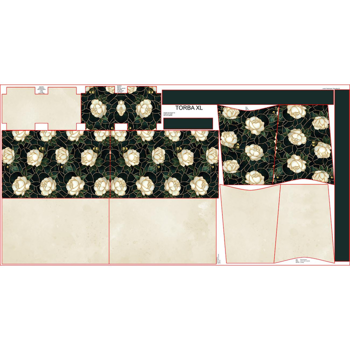 XL bag with in-bag pouch 2 in 1 - STAINED GLASS WZ.17 - sewing set