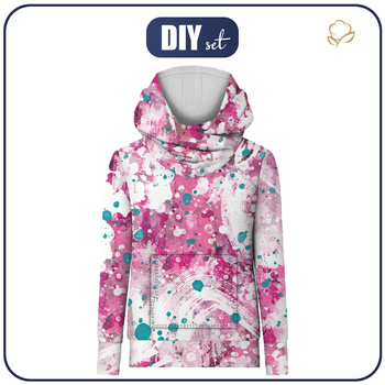 UNISEX HYDROFOBNÍ MIKINA UNISEX - PINK SPLATTER - Sada šití
