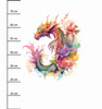 WATERCOLOR DRAGON PAT. 2  - panel (75cm x 80cm) Thermo lycra