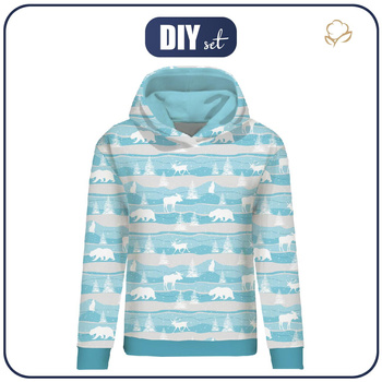 CLASSIC WOMEN’S HOODIE (POLA) - Alaska / light blue - looped knit fabric