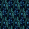 BLUE LEAVES pat. 3 / black- Upholstery velour 