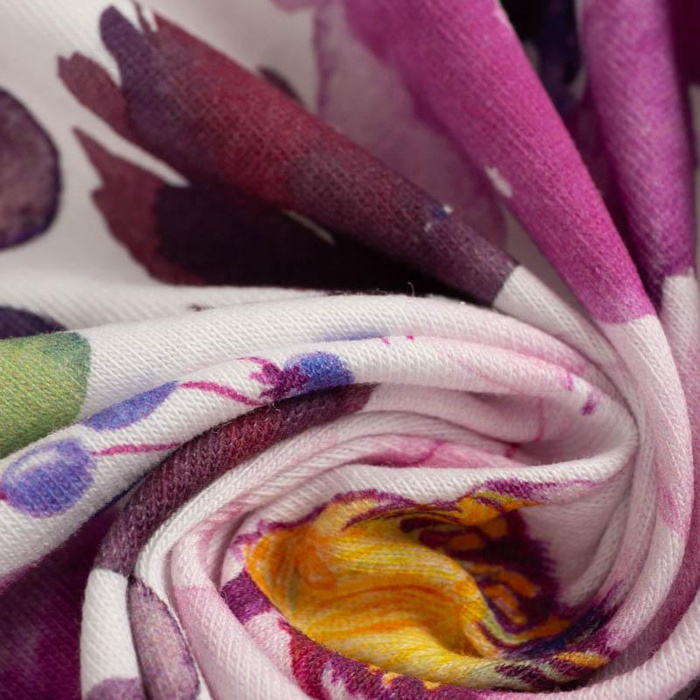FLOWERS AND CLOVER (IN THE MEADOW) - Slub Weave