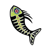 FISH BRUNO (DIA DE LOS MUERTOS) - panel 75cm x 80cm