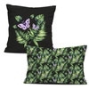 DECORATIVE PILOWS - MINI LEAVES AND INSECTS PAT. 4 (TROPICAL NATURE) / black