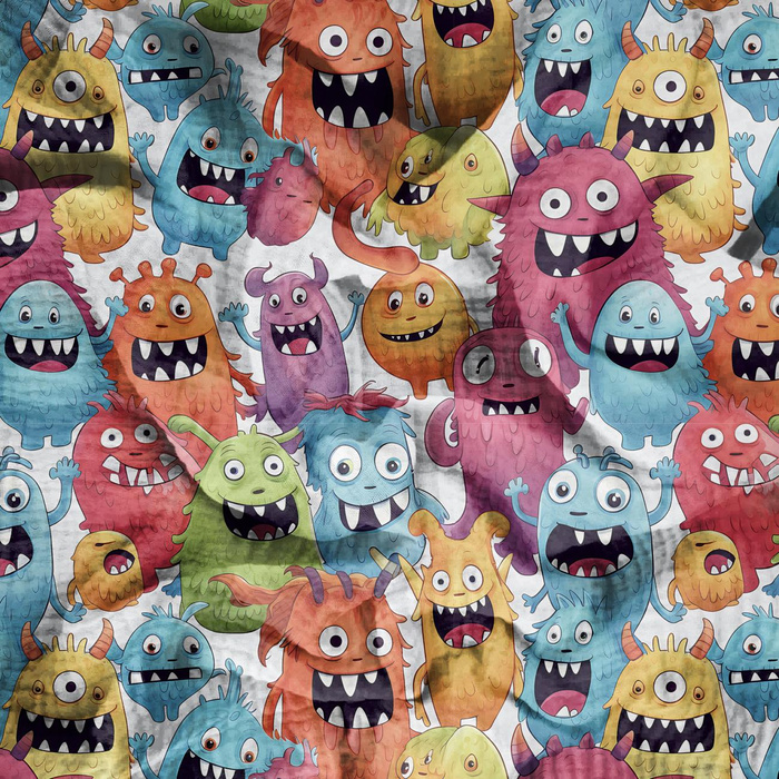 FUNNY MONSTERS PAT. 4 - Cotton muslin