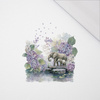 ELEPHANT FAMILY - panel (75cm x 80cm) SINGLE JERSEY PANEL