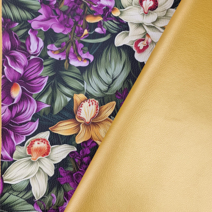 METALIC GOLDEN - metalic leatherette