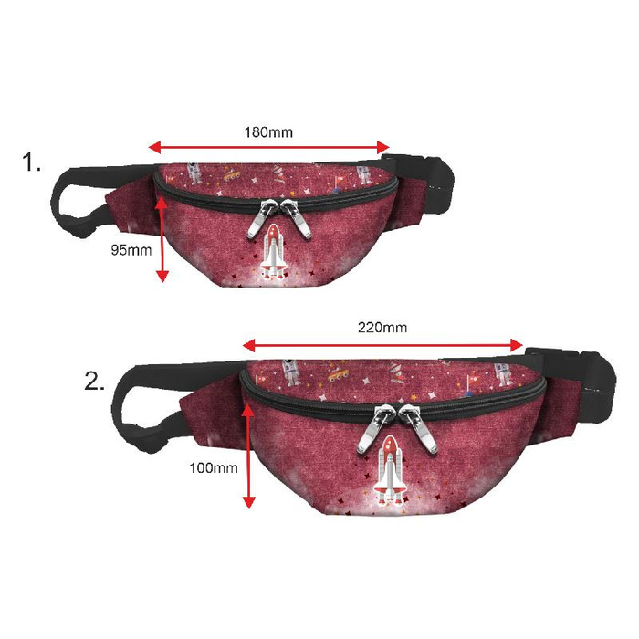 HIP BAG - SPACESHIP (SPACE EXPEDITION) / ACID WASH MAROON - big