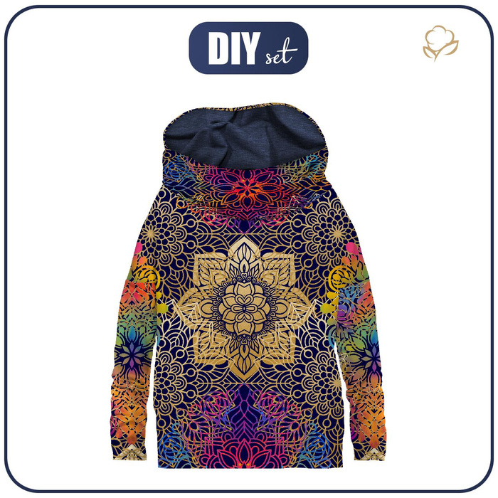 SNOOD SWEATSHIRT (FURIA) - MANDALA pat. 2 - looped knit fabric ITY - XXL