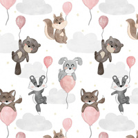 TIERCHEN IN DEN WOLKEN M. 1 - Baumwoll Webware