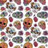 TOTENKÖPFE Ms. 3 / weiß (DIA DE LOS MUERTOS) - bio single jerset mit Elastan Sommersweat