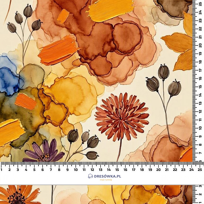 AUTUMN FLOWERS WZ. 25 - single jersey