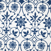FLOWERS pattern no. 1 (classic blue) - single jersey with elastane