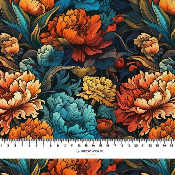 VINTAGE CHINESE FLOWERS WZ. 1 - Satyna